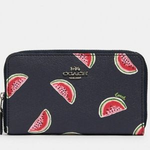 Coach Watermelon Print Medium Zip Wallet NWT
